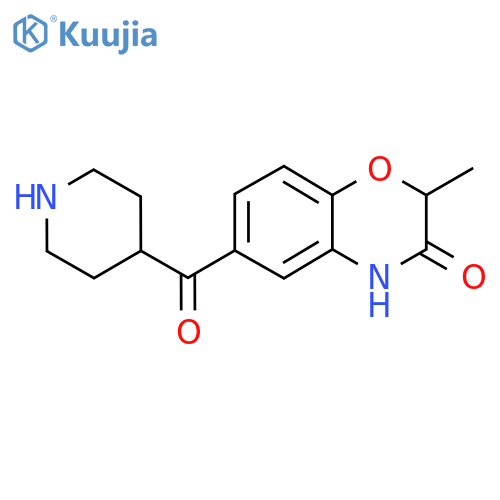 2-methyl-6-(piperidine-4-carbonyl)-3,4-dihydro-2H-1,4-benzoxazin-3-one structure