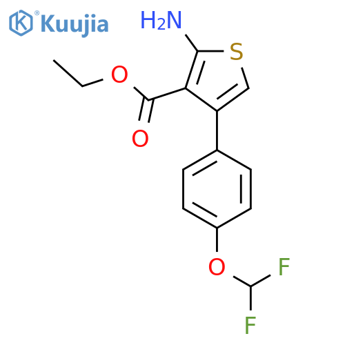 Ethyl 2-amino-4-[4-(difluoromethoxy)phenyl]thiophene-3-carboxylate structure