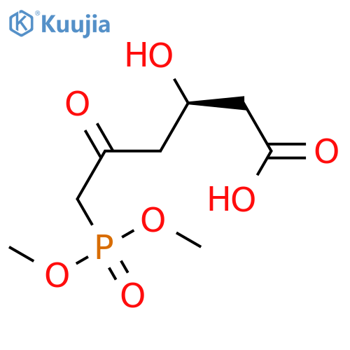 Hexanoic acid, 6-(dimethoxyphosphinyl)-3-hydroxy-5-oxo-, (R)- structure