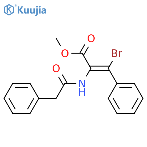 2-Propenoic acid, 3-bromo-3-phenyl-2-[(2-phenylacetyl)amino]-, methyl ester structure