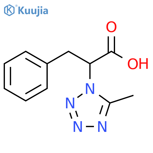 2-(5-methyl-1H-1,2,3,4-tetrazol-1-yl)-3-phenylpropanoic acid structure
