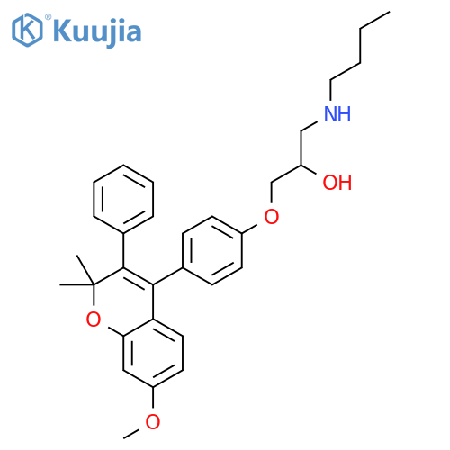 2-Propanol,1-(butylamino)-3-[4-(7-methoxy-2,2-dimethyl-3-phenyl-2H-1-benzopyran-4-yl)phenoxy]- structure