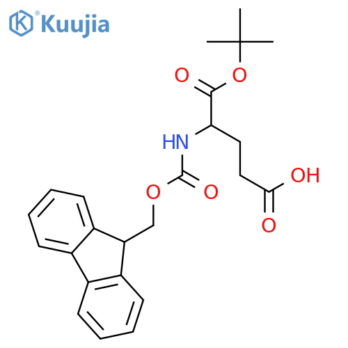 (4R)-5-(tert-butoxy)-4-({[(9H-fluoren-9-yl)methoxy]carbonyl}amino)-5-oxopentanoic acid structure