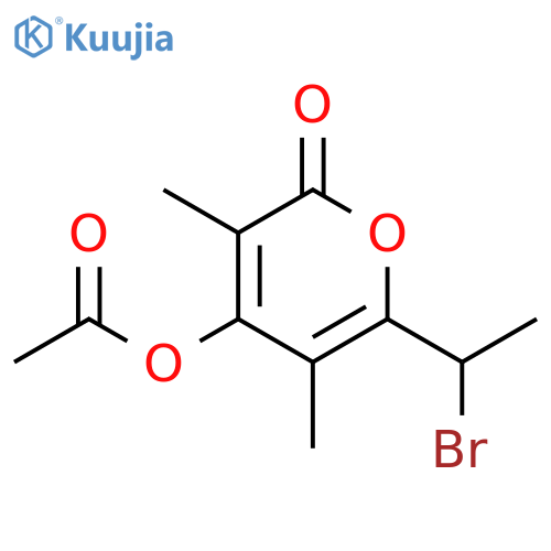 2H-Pyran-2-one, 4-(acetyloxy)-6-(1-bromoethyl)-3,5-dimethyl- structure