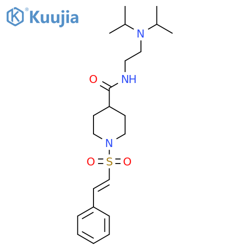 N-{2-[bis(propan-2-yl)amino]ethyl}-1-(2-phenylethenesulfonyl)piperidine-4-carboxamide structure