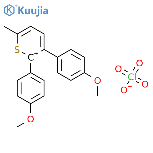 Thiopyrylium, 2,3-bis(4-methoxyphenyl)-6-methyl-, perchlorate structure