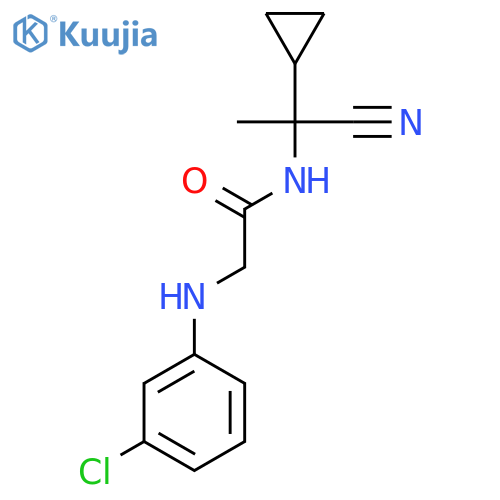 2-(3-chlorophenyl)amino-N-(1-cyano-1-cyclopropylethyl)acetamide structure
