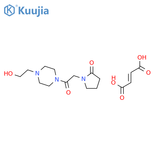 1-{2-[4-(2-hydroxyethyl)piperazin-1-yl]-2-oxoethyl}pyrrolidin-2-one (2E)-but-2-enedioate (salt) structure
