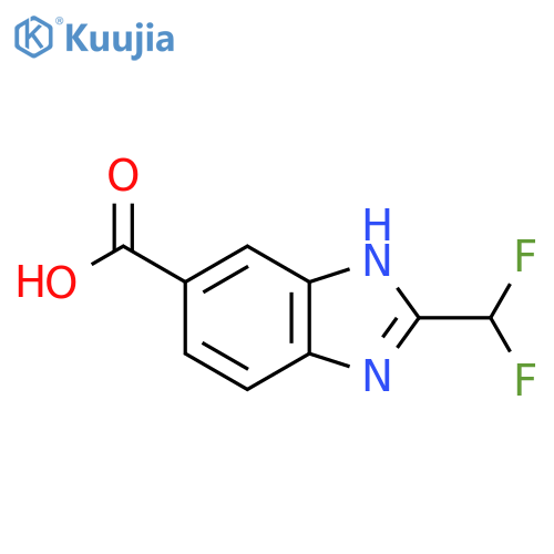 2-(difluoromethyl)-1H-1,3-benzodiazole-5-carboxylic acid structure