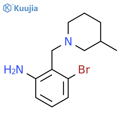 3-Bromo-2-((3-methylpiperidin-1-yl)methyl)aniline structure