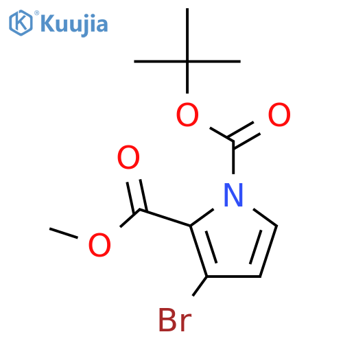 1-tert-butyl 2-methyl 3-bromo-1H-pyrrole-1,2-dicarboxylate structure