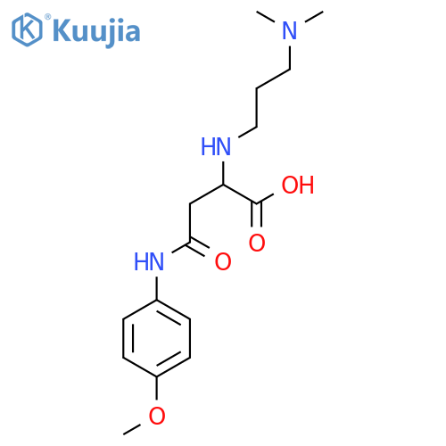 2-{[3-(dimethylamino)propyl]amino}-3-[(4-methoxyphenyl)carbamoyl]propanoic acid structure