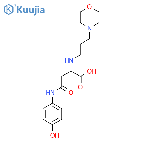 3-[(4-hydroxyphenyl)carbamoyl]-2-{[3-(morpholin-4-yl)propyl]amino}propanoic acid structure