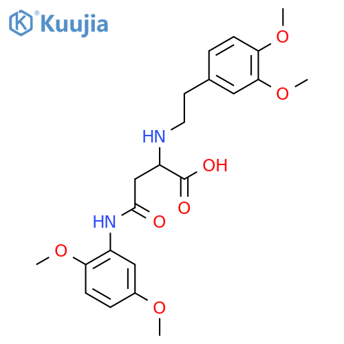 3-[(2,5-dimethoxyphenyl)carbamoyl]-2-{[2-(3,4-dimethoxyphenyl)ethyl]amino}propanoic acid structure