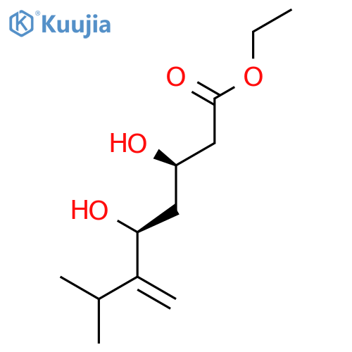 Octanoic acid, 3,5-dihydroxy-7-methyl-6-methylene-, ethyl ester, (R*,S*)- structure