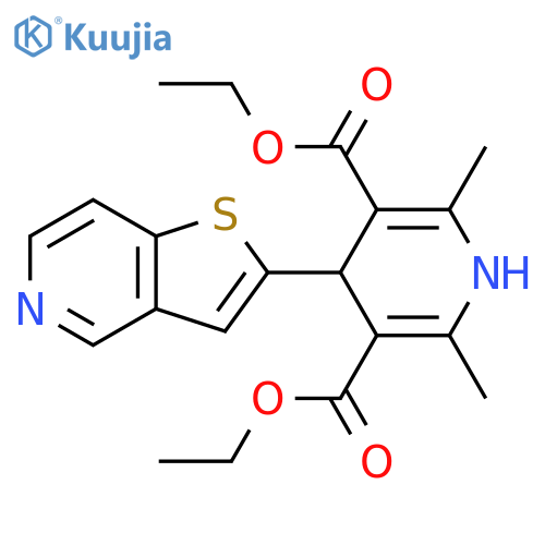 3,5-Pyridinedicarboxylic acid,1,4-dihydro-2,6-dimethyl-4-thieno[3,2-c]pyridin-2-yl-, diethyl ester structure