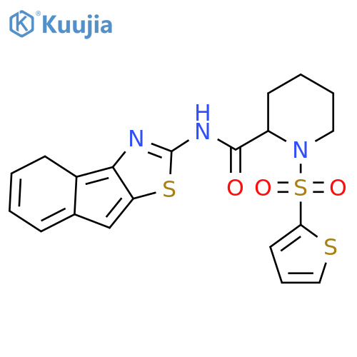 N-{8H-indeno1,2-d1,3thiazol-2-yl}-1-(thiophene-2-sulfonyl)piperidine-2-carboxamide structure