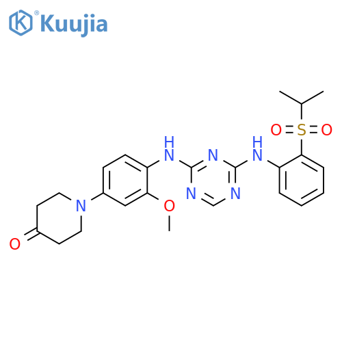 4-Piperidinone, 1-[3-methoxy-4-[[4-[[2-[(1-methylethyl)sulfonyl]phenyl]amino]-1,3,5-triazin-2-yl]amino]phenyl]- structure
