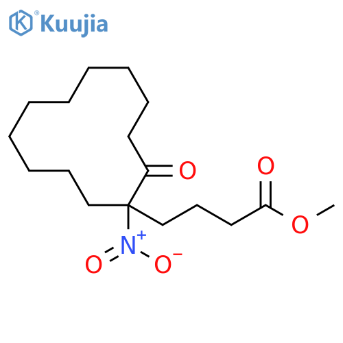 Cyclododecanebutanoic acid, 1-nitro-2-oxo-, methyl ester structure