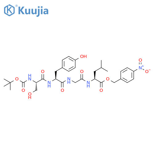 L-Leucine, N-[N-[N-[N-[(1,1-dimethylethoxy)carbonyl]-L-seryl]-L-tyrosyl]glycyl]-, (4-nitrophenyl)methyl ester (9CI) structure