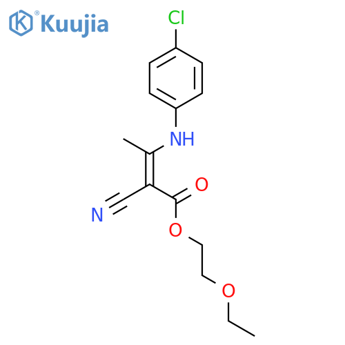 2-Butenoic acid, 3-[(4-chlorophenyl)amino]-2-cyano-, 2-ethoxyethyl ester, (Z)- structure