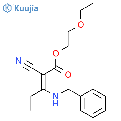 2-Pentenoic acid, 2-cyano-3-[(phenylmethyl)amino]-, 2-ethoxyethyl ester, (Z)- structure