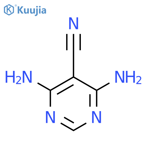 4,6-diaminopyrimidine-5-carbonitrile structure