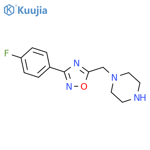 1-{3-(4-Fluorophenyl)-1,2,4-oxadiazol-5-ylmethyl}piperazine structure
