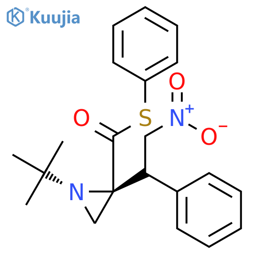 2-Aziridinecarbothioic acid, 1-(1,1-dimethylethyl)-2-(2-nitro-1-phenylethyl)-, S-phenyl ester, (R*,S*)- structure