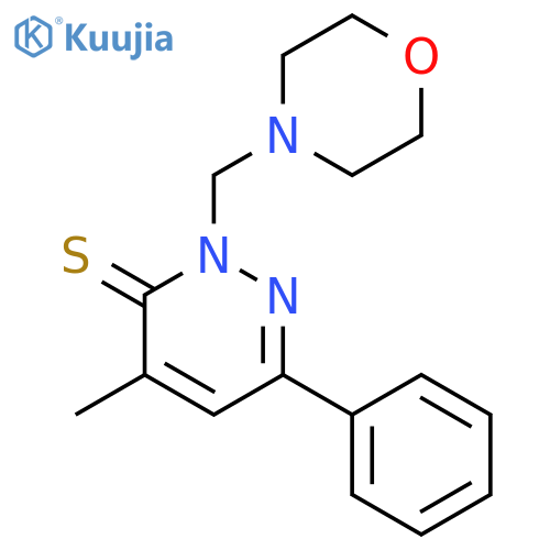 3(2H)-Pyridazinethione, 4-methyl-2-(4-morpholinylmethyl)-6-phenyl- structure