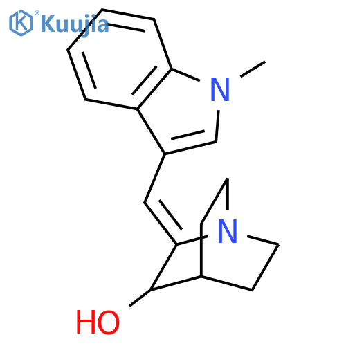 1-Azabicyclo[2.2.2]octan-3-ol, 2-[(1-methyl-1H-indol-3-yl)methylene]-, (E)- structure
