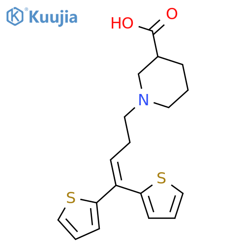 3-PIPERIDINECARBOXYLIC ACID, 1-(4,4-DI-2-THIENYL-3-BUTENYL)- structure