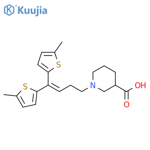 3-Piperidinecarboxylic acid, 1-[4,4-bis(5-methyl-2-thienyl)-3-butenyl]- structure