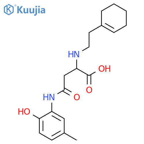 2-{[2-(cyclohex-1-en-1-yl)ethyl]amino}-3-[(2-hydroxy-5-methylphenyl)carbamoyl]propanoic acid structure