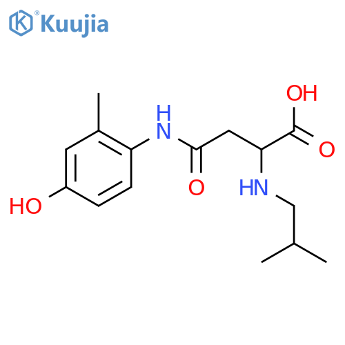 3-[(4-hydroxy-2-methylphenyl)carbamoyl]-2-[(2-methylpropyl)amino]propanoic acid structure