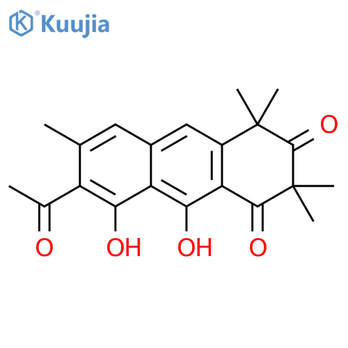 1,3(2H,4H)-Anthracenedione, 7-acetyl-8,9-dihydroxy-2,2,4,4,6-pentamethyl- structure