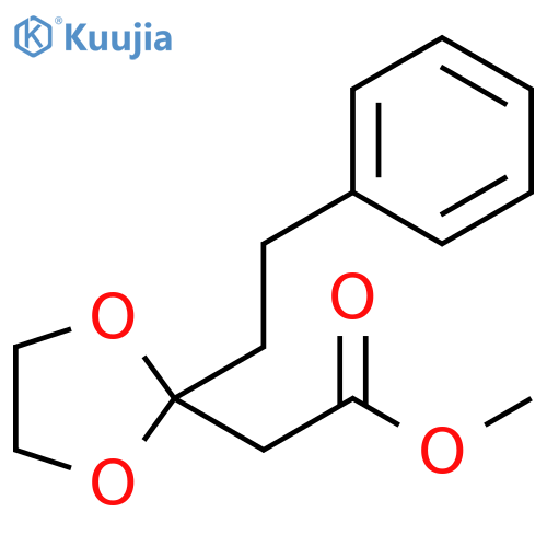 1,3-Dioxolane-2-acetic acid, 2-(2-phenylethyl)-, methyl ester structure