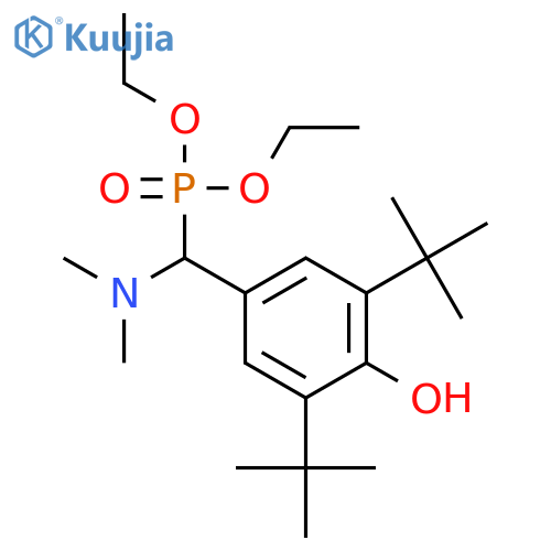 Phosphonic acid, [[3,5-bis(1,1-dimethylethyl)-4-hydroxyphenyl](dimethylamino)methyl]-, diethyl ester structure