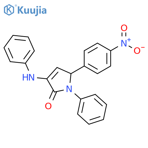 2H-Pyrrol-2-one,1,5-dihydro-5-(4-nitrophenyl)-1-phenyl-3-(phenylamino)- structure
