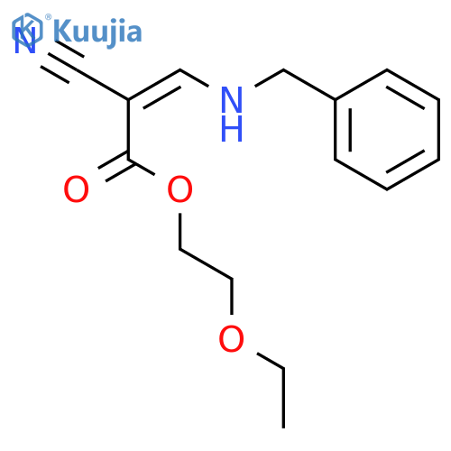 2-Propenoic acid, 2-cyano-3-[(phenylmethyl)amino]-, 2-ethoxyethyl ester structure