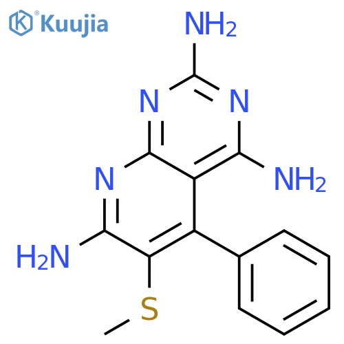 Pyrido[2,3-d]pyrimidine-2,4,7-triamine, 6-(methylthio)-5-phenyl- structure