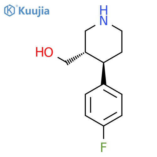 3-Piperidinemethanol, 4-(4-fluorophenyl)-, trans-(±)- structure