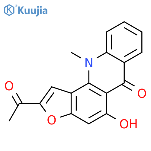 Furo[2,3-c]acridin-6(11H)-one,2-acetyl-5-hydroxy-11-methyl- structure