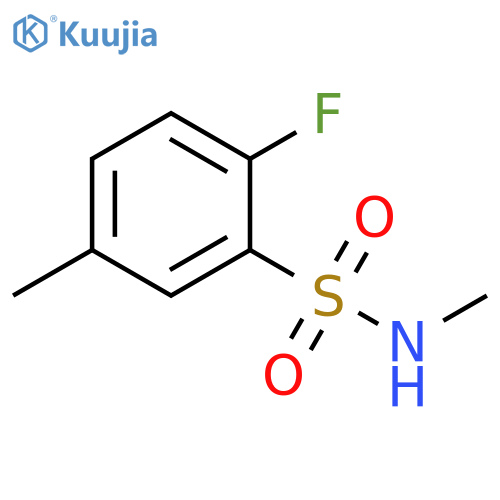 2-fluoro-N,5-dimethylbenzene-1-sulfonamide structure
