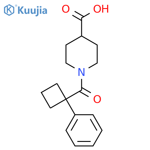 1-(1-Phenylcyclobutanecarbonyl)piperidine-4-carboxylic acid structure