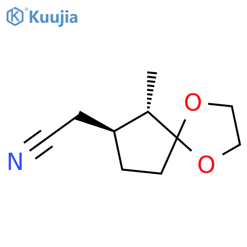1,4-Dioxaspiro[4.4]nonane-7-acetonitrile, 6-methyl-, (6S-trans)- structure