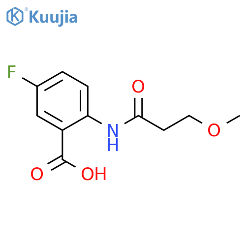 5-fluoro-2-(3-methoxypropanamido)benzoic acid structure