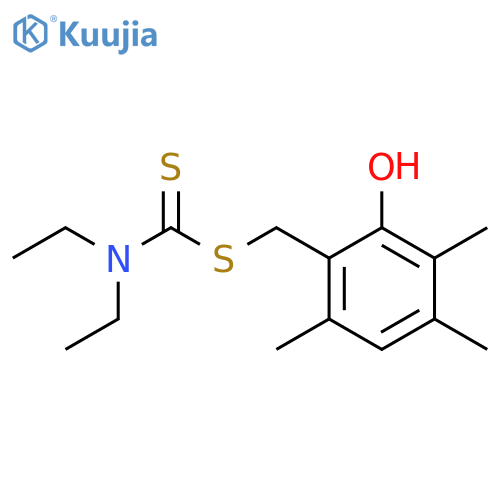 Carbamodithioic acid, diethyl-, (2-hydroxy-3,4,6-trimethylphenyl)methyl ester structure