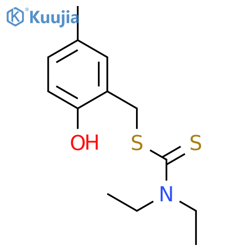 Carbamodithioic acid, diethyl-, (2-hydroxy-5-methylphenyl)methyl ester structure