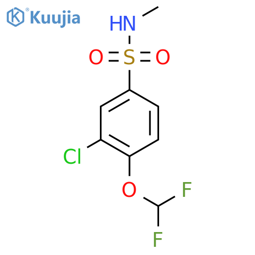 3-chloro-4-(difluoromethoxy)-N-methylbenzene-1-sulfonamide structure